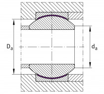 INA GE 8-PW bezúdržbové kloubové ložisko ocel/mosaz+PTFE - N1