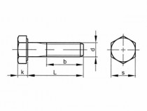 Šroub šestihranný částečný závit DIN 960 M12x1,50x65-8.8 bez PÚ - N1