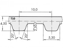 Řemen ozubený T10 800 10 optibelt Alpha Torque - N1