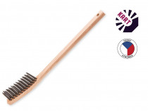 Kartáč na radiatory s dřevěnou rukojetí, 3-řadý ocelový hladký drát 0,30 mm/KART 1111061 - N1