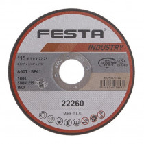 Řezný kotouč na kov 115x1,0x22,2 rovný INDUSTRY, FESTA 22260 - N1