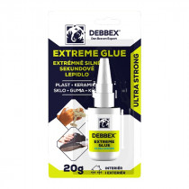 Debbex Extrémně silné sekundové lepidlo EXTREME GLUE - 20 g transparentní, dóza - N1