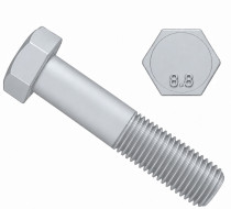 Šroub šestihranný částečný závit DIN 931 M6x70-8.8 pozink - N1