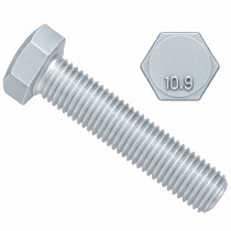Šroub šestihranný celý závit DIN 933 M10x45-10.9 pozink - N1